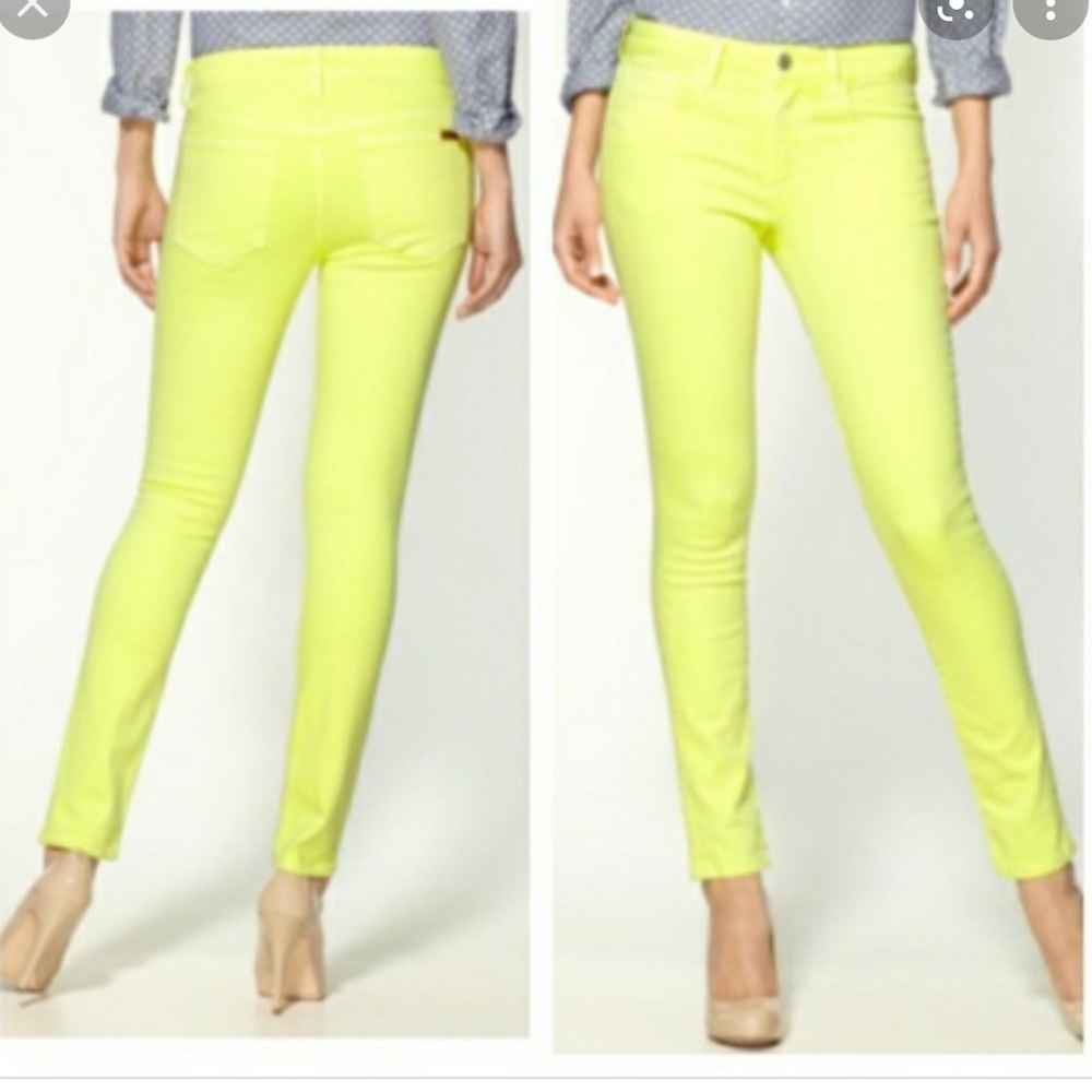 Joe’s Jeans Skinny Visionaire Lime Punch neon skinny jeans